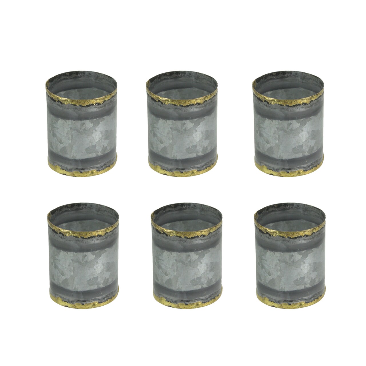 Set of 6 Galvanized Metal Napkin Ring Holder Rustic Farmhouse Table Cloth Decor